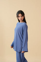 Blue Texture Turkish Co-Ord Set