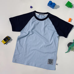 نیوی بلیو اسکائی بلیو راگلان ٹی شرٹ