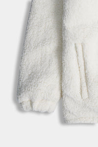 Cream White Fur Zipper